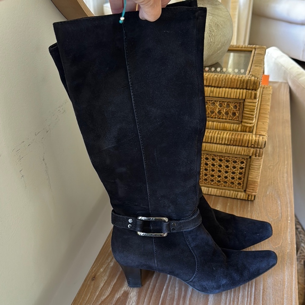 Anne Klein Black Suede Women's Boots